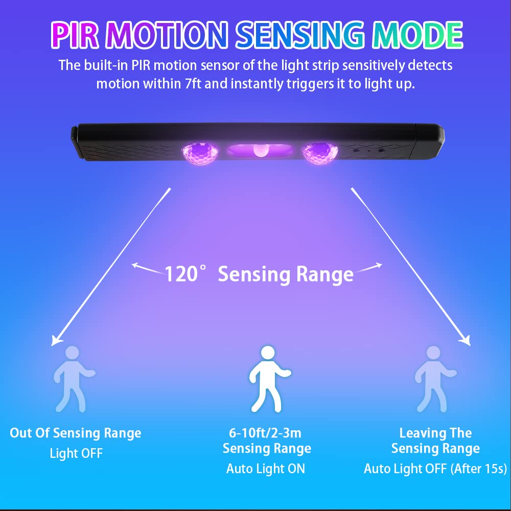 1797 Wireless LED Interior Car Lights Kit - RGB Ambient Atmosphere Neon Accent with Auto Sensor, USB & 12V Power, Magnetic Strip, Music Sync (2PCS) - Perfect for Car Roof, Ceiling, Footwell & Hood Decoration