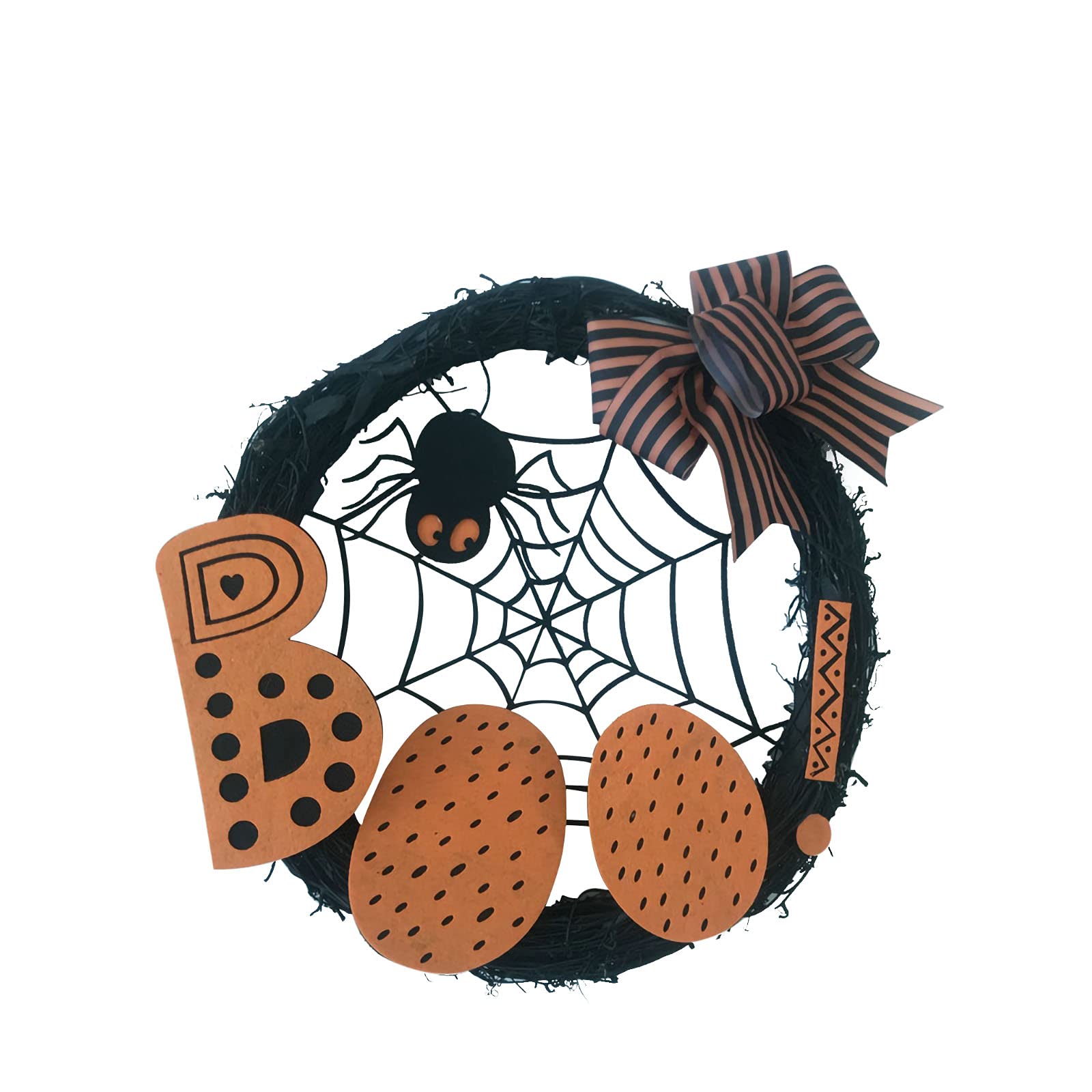 Spooky Halloween Spider Web Wreath Decor - Gothic Halloween Door Hanging for Front Door, Wall, Porch - Creepy Spider & Web Wreath for Halloween Party Decorations (1PC) - Perfect for Haunted House Theme, Trick or Treat Decor, and Seasonal Home Décor