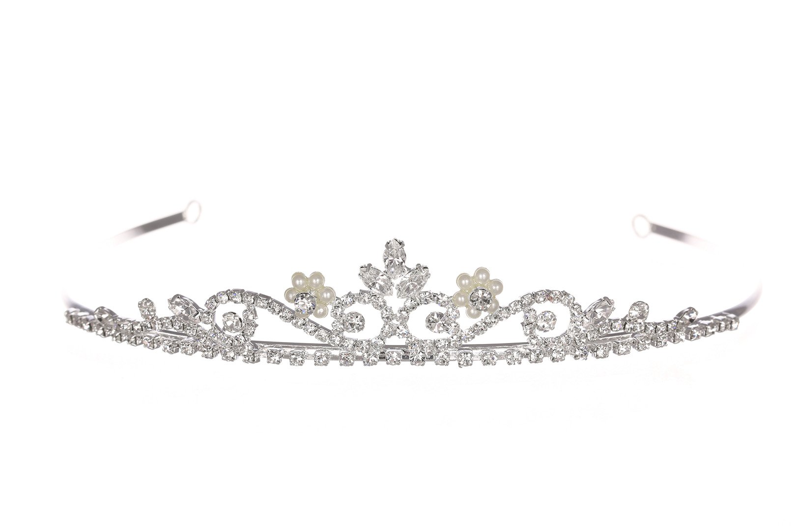Sparkling Rhinestone Crystal Flower Tiara Crown for Bridesmaids, Prom, Wedding, Pageant – Elegant Hair Accessory for Special Occasions