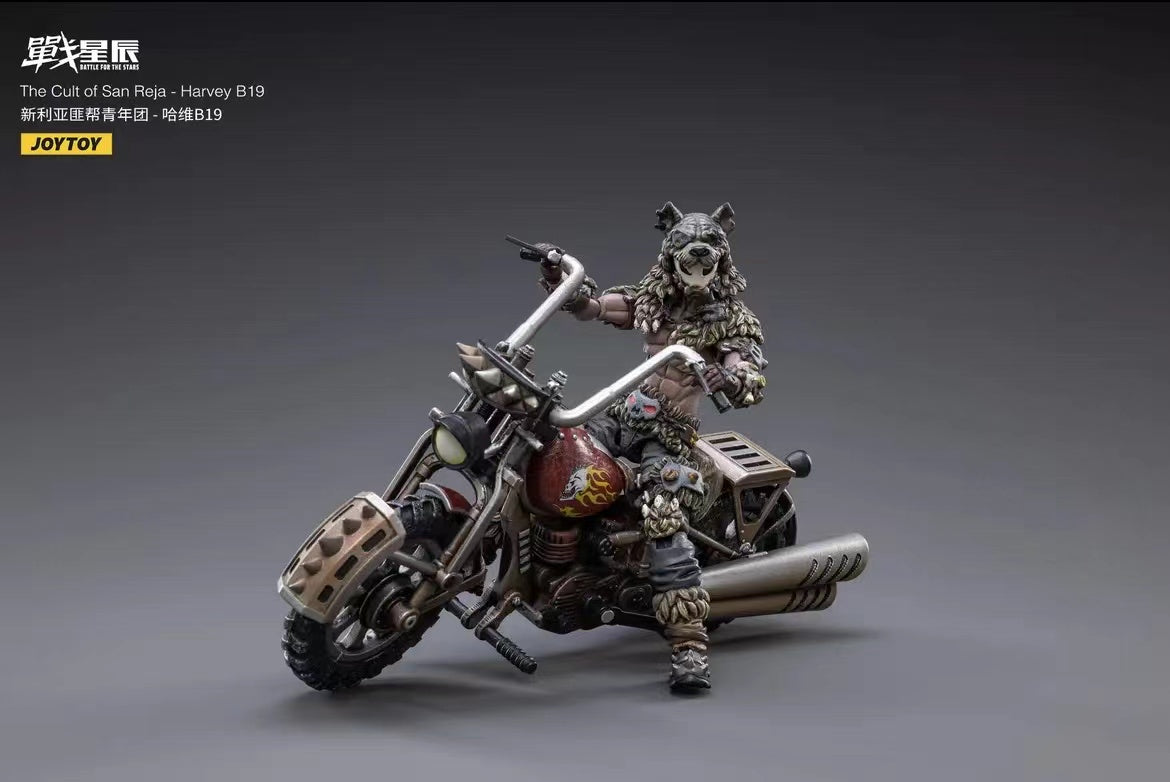 JOYTOY 1/18 Scale Motorcycle Model - The Cult of San Reja Harvey B19 Action Figure for Collectors | Perfect for Display, Gifts, and Role-Playing Scenes