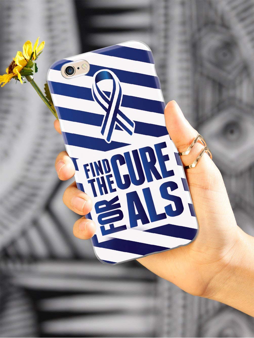 Inspired Cases - iPhone 8 Case Compatible with Apple iPhone 8 - 3D Textured Protective Phone Cover - ALS Awareness Design - Perfect for Daily Use, Work & Outdoor Activities