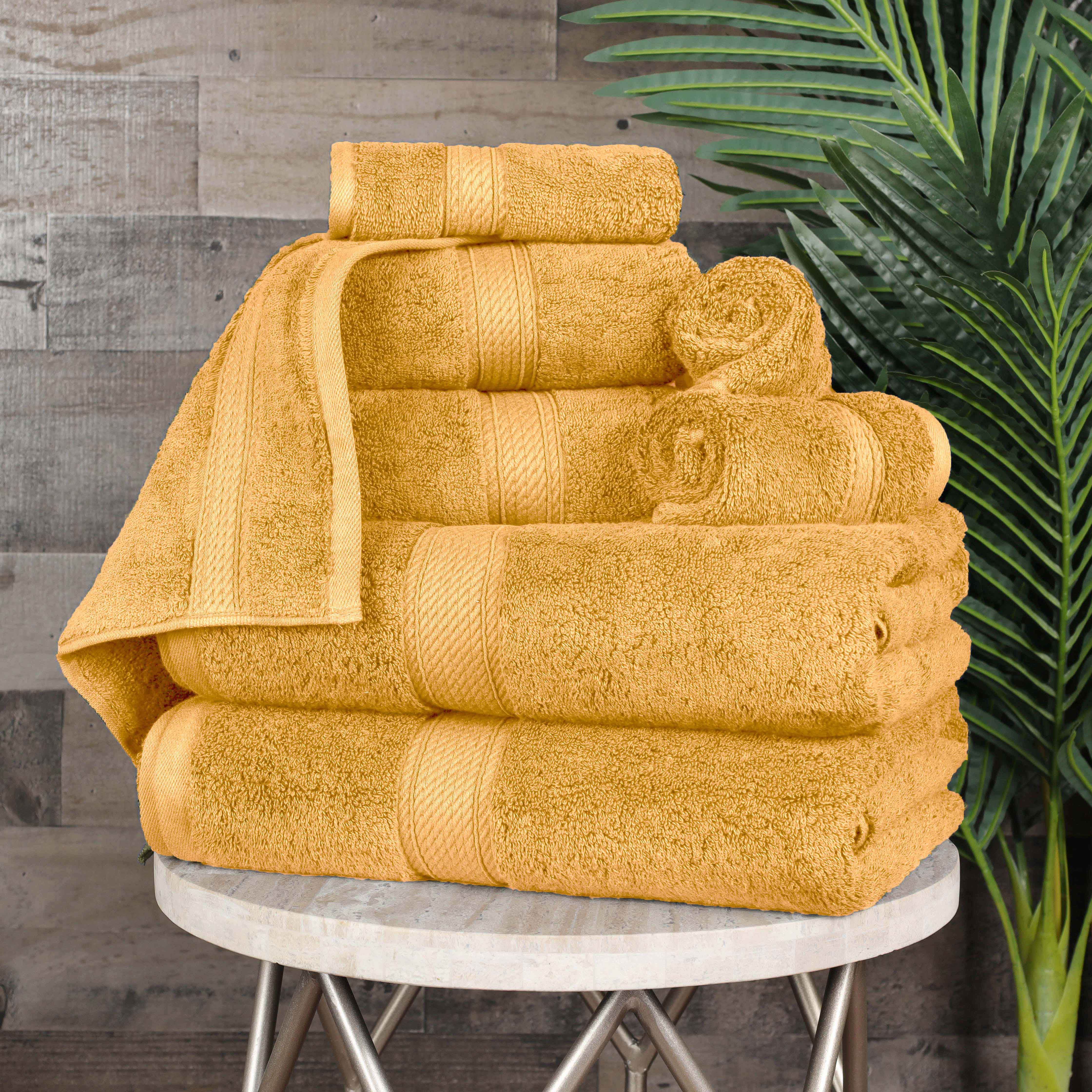 Premium 8-Piece Egyptian Cotton Towel Set - Ultra Soft, Heavyweight & Plush for Bath, Spa & Luxury Home Decor