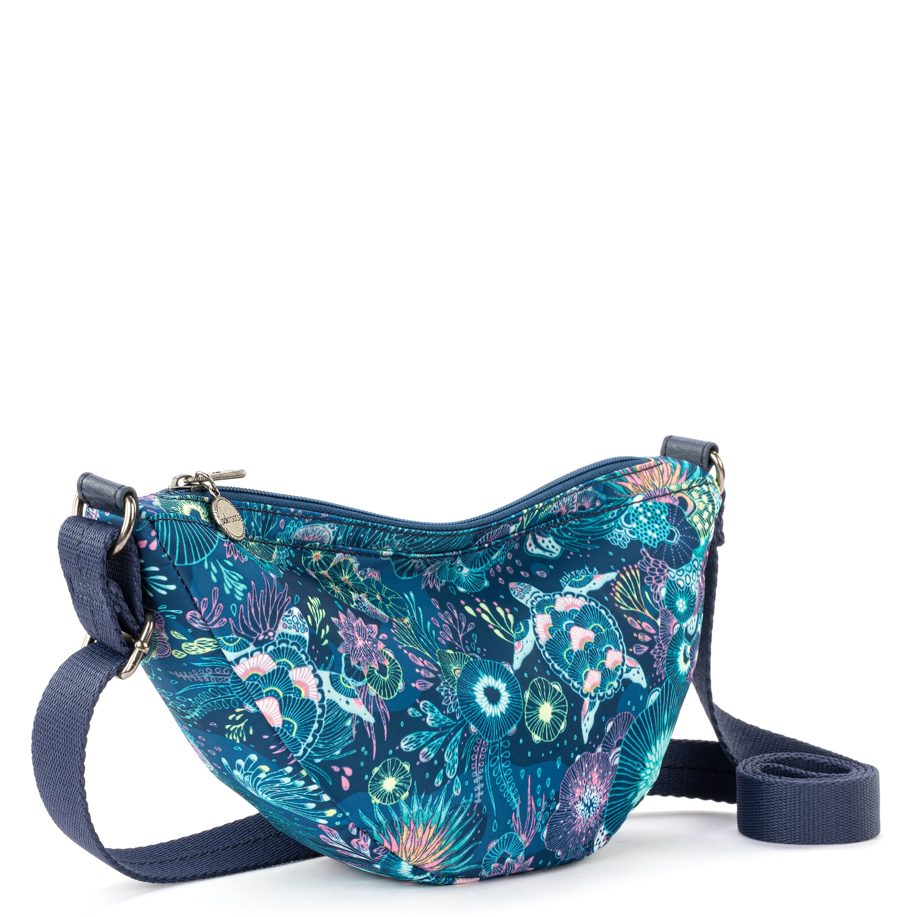 EcoTwill Tess Sling Bag in Royal Blue Seascape - Stylish Crossbody Purse for Women, Perfect for Travel, Shopping & Everyday Use