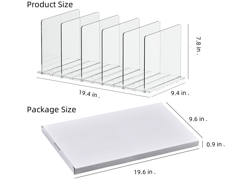 Purse Organizer - 6 Section Adjustable Shelf Divider for Closet, Home & Office Storage - Perfect for Handbag, Jewelry & Accessory Organization