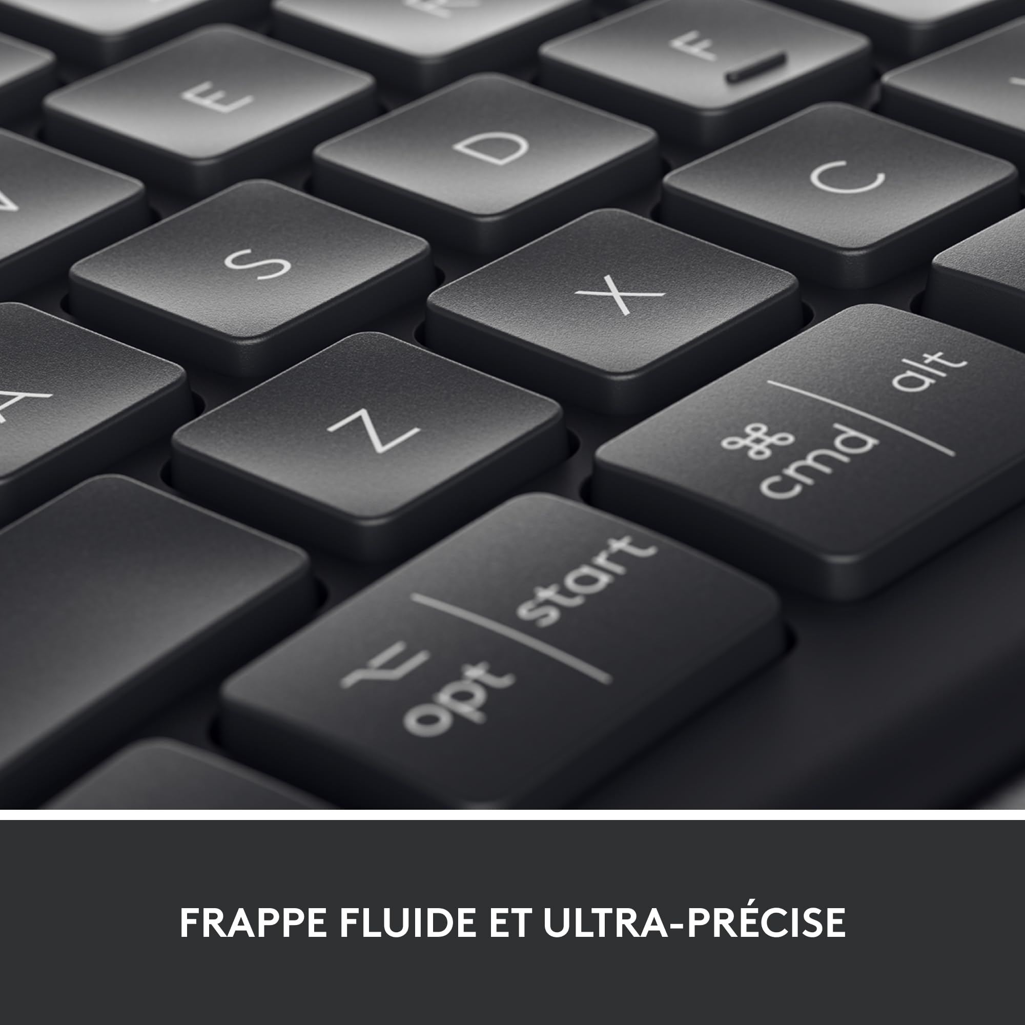 Logitech ERGO K860 Wireless Ergonomic Keyboard with Wrist Rest - Split Design for Natural Typing, Bluetooth & USB Connectivity - PC & Mac Compatible (French AZERTY Layout, Grey) - Ideal for Office Work, Long Typing Sessions & Reducing Wrist Strain