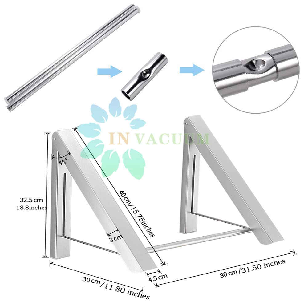 Foldable Indoor Clothes Drying Rack - Space Saving Aluminum Laundry Drying Rack with Rod for Closet, Apartment & Small Spaces (2 Pack, Silver) - Perfect for Drying Delicates, Baby Clothes & Small Loads in Tight Spaces