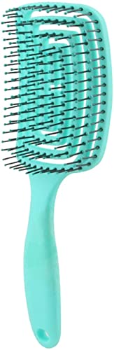 RASTVI Mosquito Coil Hollow Massage Detangling Hair Brush for Men & Women - Wet/Dry Hair Use, No Tangle for Long Thick Thin Curly Natural Hair (1 Pack, Green) | Perfect for Home, Travel & Salon Styling
