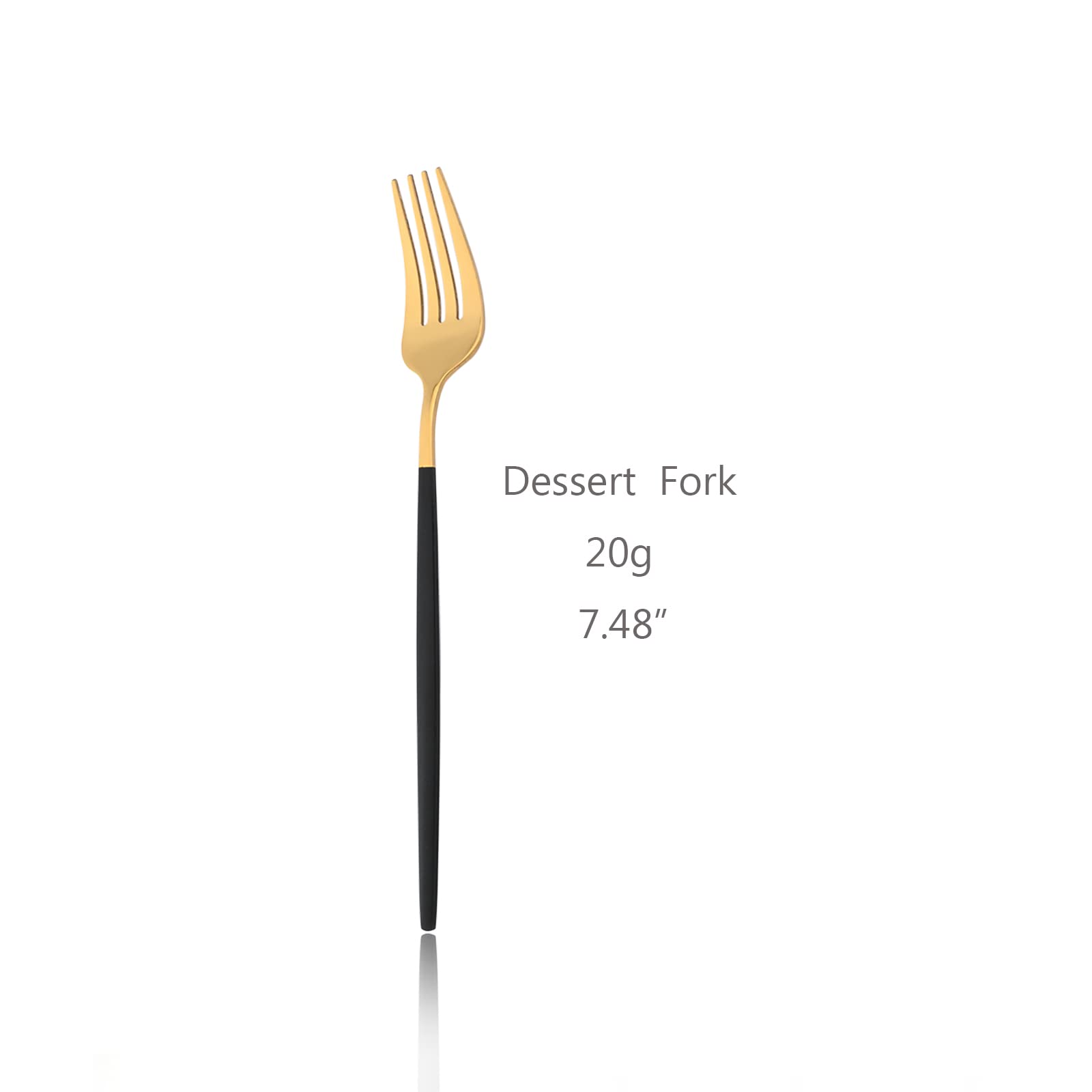 Premium 6-Piece Salad & Dessert Forks Set - 18/0 Stainless Steel Mirror Polished Flatware (7.48-Inch, Black Gold) - Perfect for Dinner Parties, Restaurants & Home Entertaining