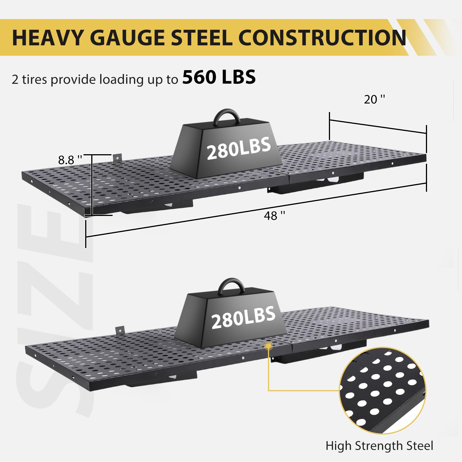2-Pack Heavy Duty Garage Wall Shelves - 20