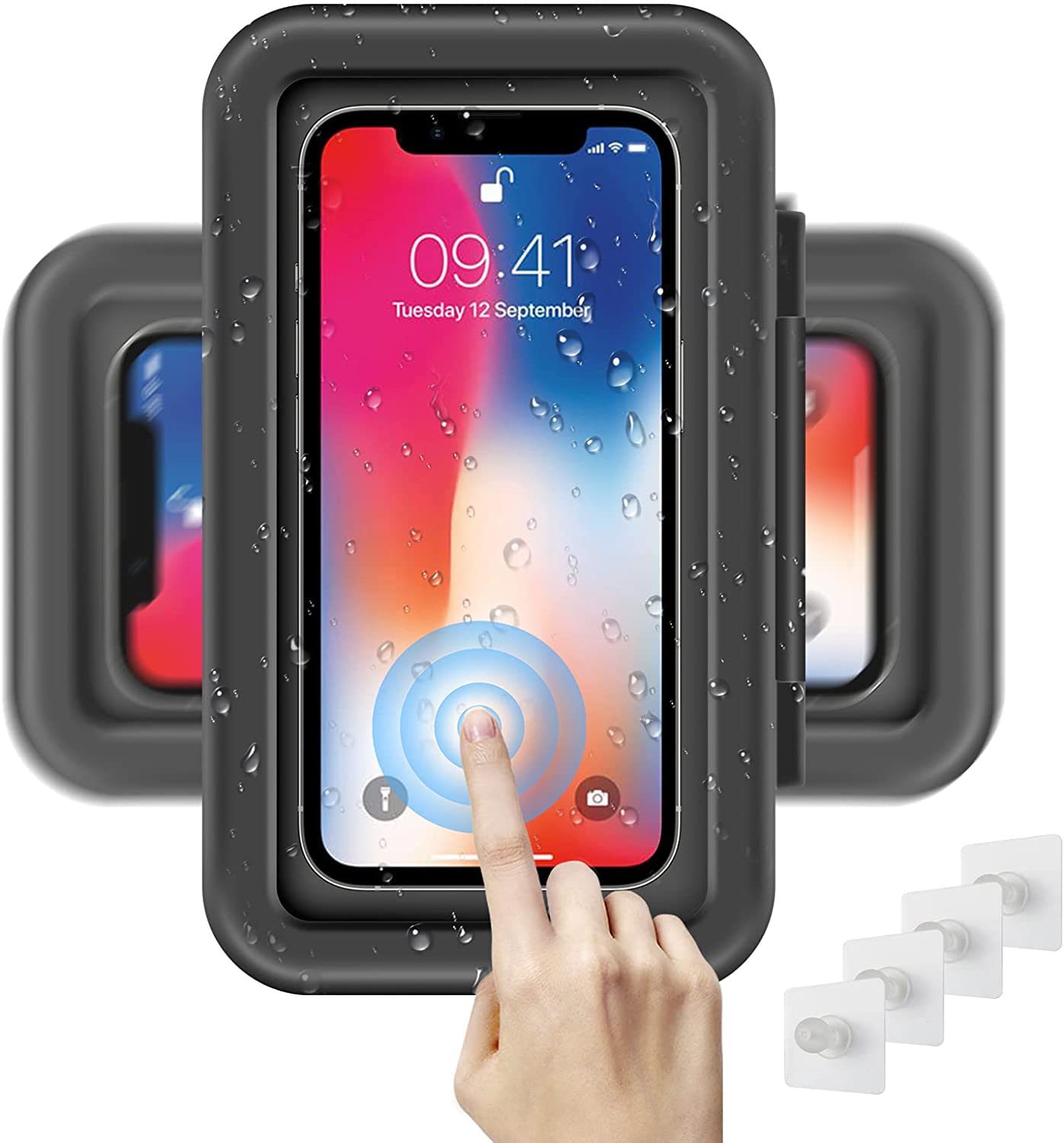 Waterproof Shower Phone Holder with 480° Rotation - Anti-Fog Touch Screen Case for iPhone & Android (4
