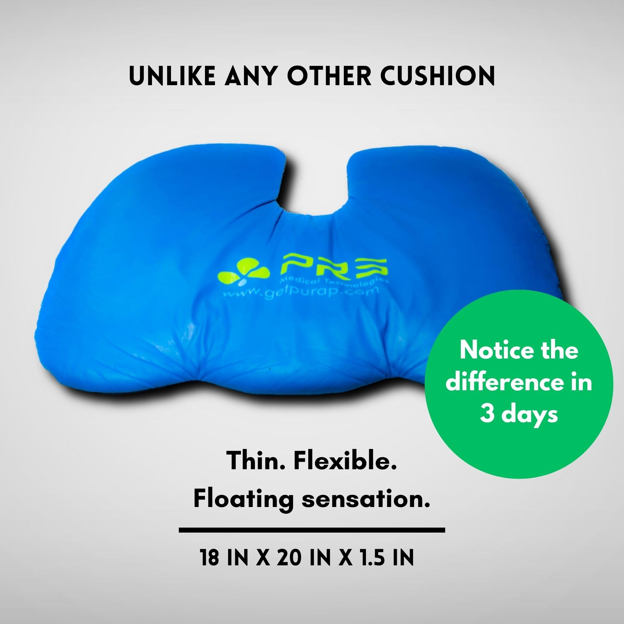 **PURAP U-Float Liquid Layer Cushion for Tailbone & Coccyx Pain Relief – 20