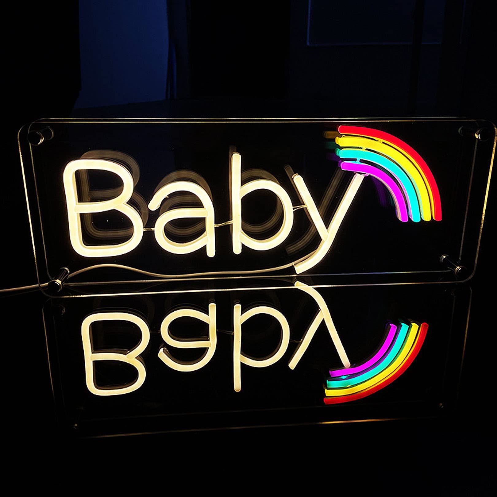 ZHenbl LED Neon Lights for Kids & Baby Room - Colorful Desk Mounted Night Light for Nursery, Wedding, Bar Decor & Holiday Party Supplies - Perfect for Bedroom Decor, Birthday Gifts & Home Ambiance Lighting