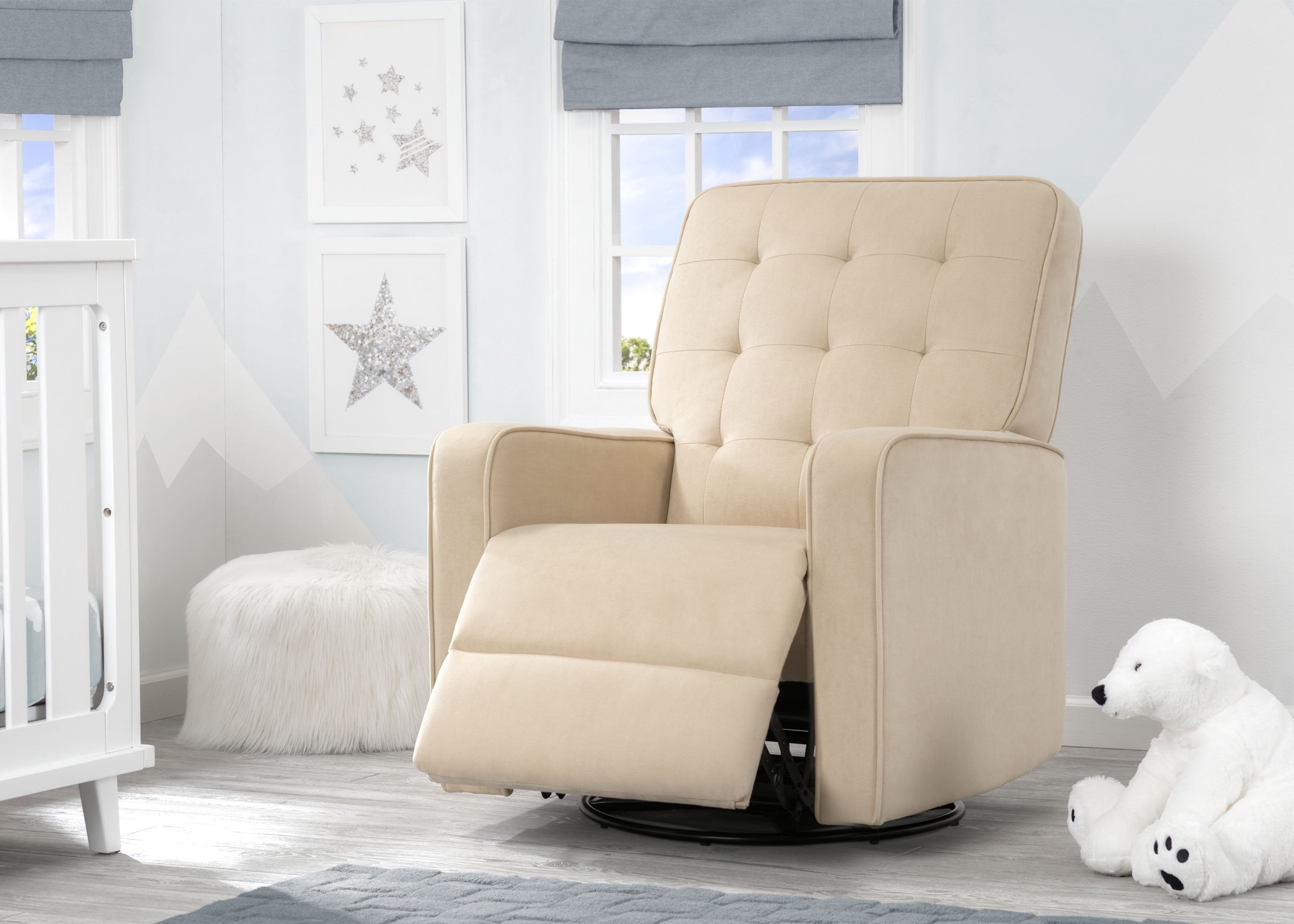 Premium Graham Nursery Glider Swivel Recliner Chair with LiveSmart Fabric by Culp - Perfect for Baby Nurseries, Breastfeeding & Relaxing in Nursery Rooms