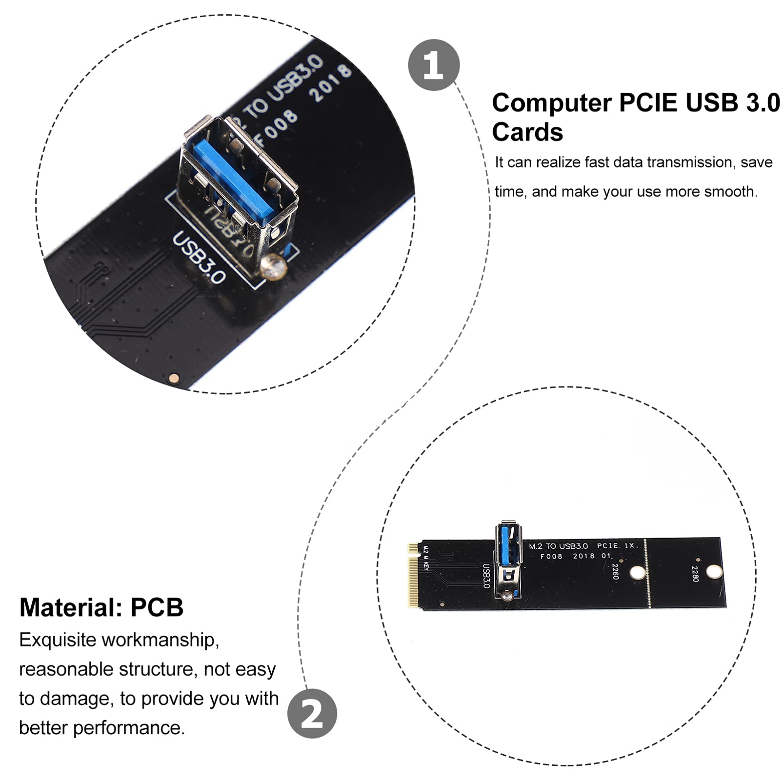 SOLUSTRE 4-Pack PCIe USB 3.0 Expansion Cards - High-Speed USB 3.0 Riser Card for Desktop Computers, Laptops & Workstations | Upgrade Your PC with Extra USB Ports for Gaming, VR, Peripherals & External Storage