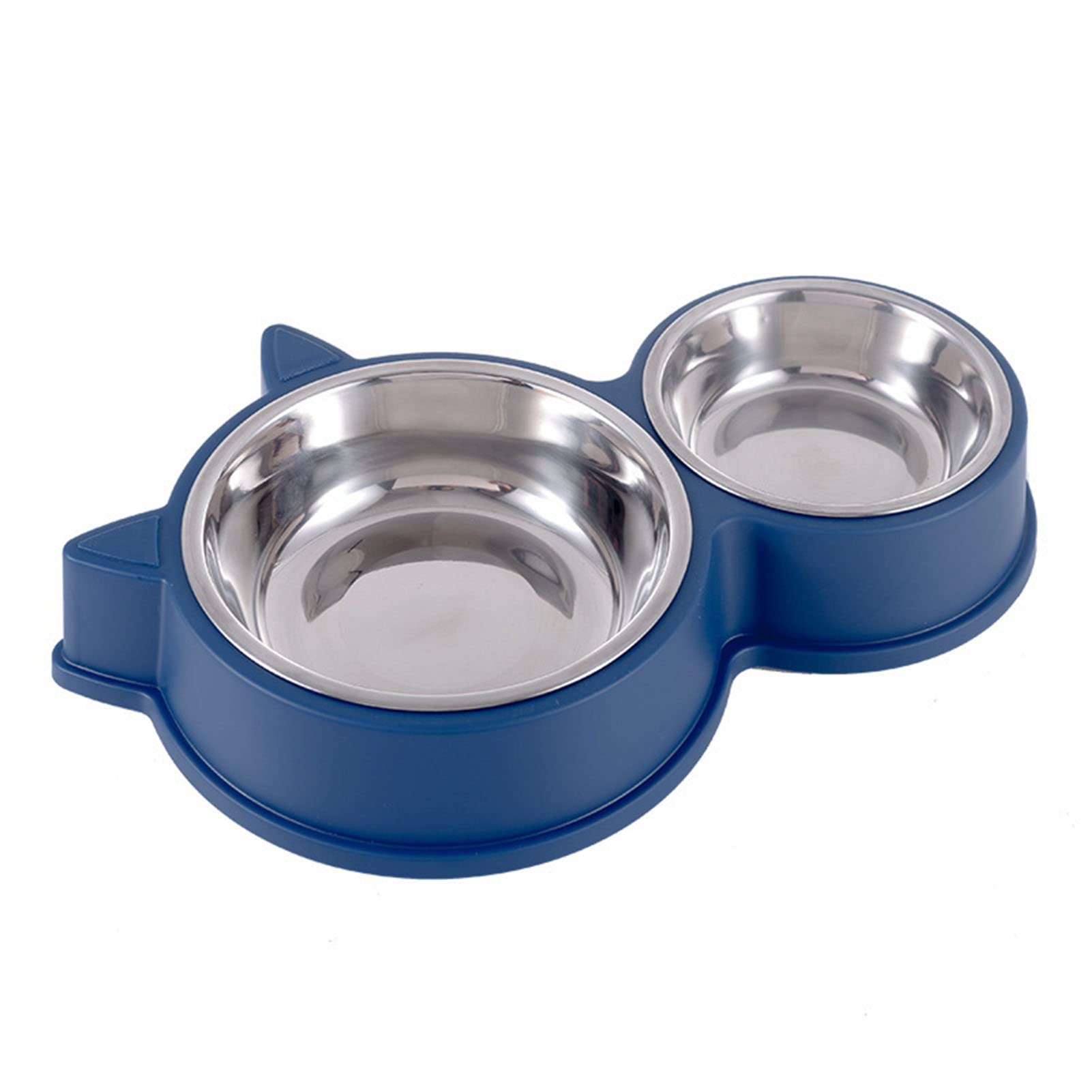 Premium Double Stainless Steel Pet Bowls for Dogs & Cats - Non-Slip Cute Design Pet Food & Water Feeder with Removable Washable Base - Perfect for Home, Travel & Outdoor Use