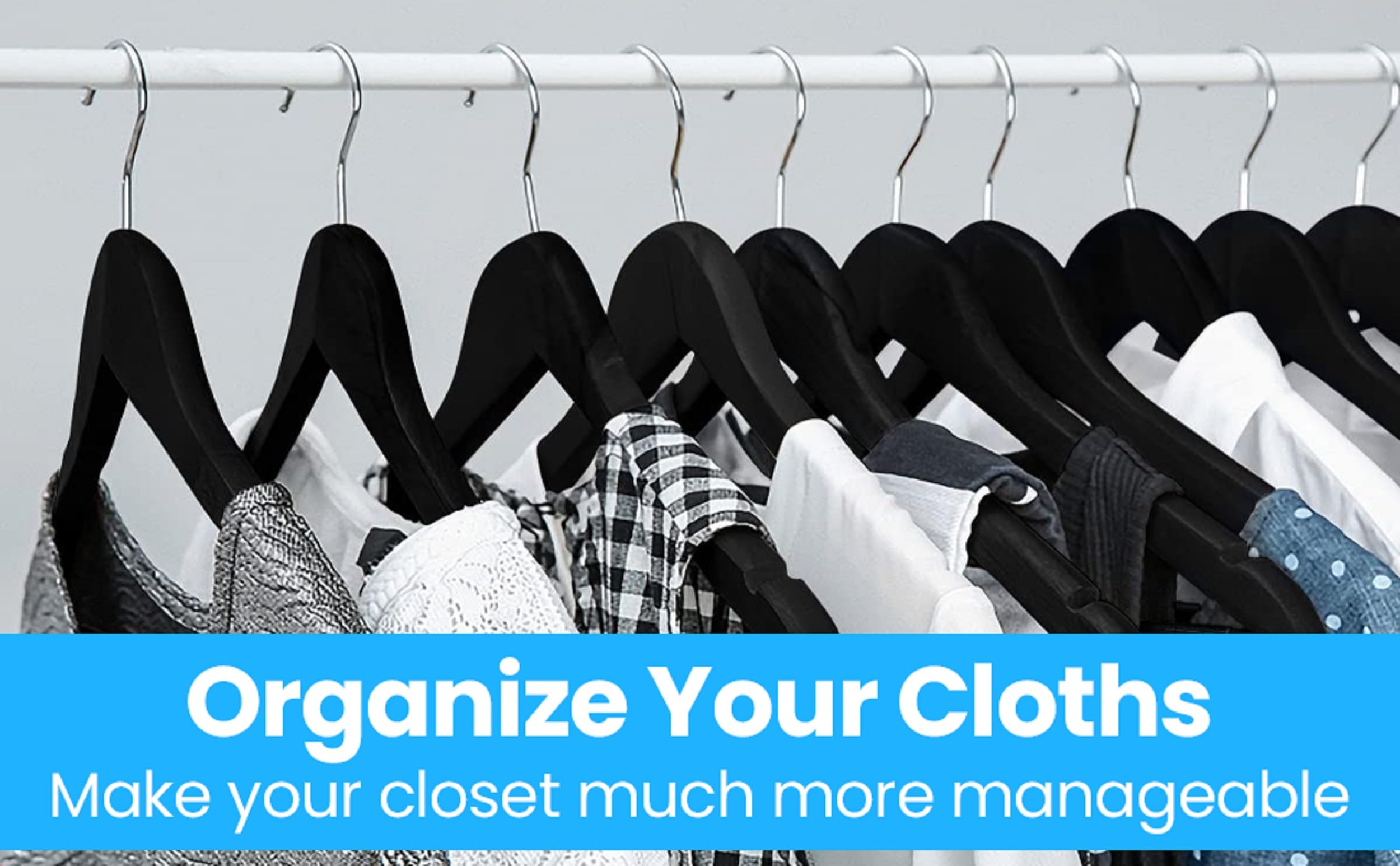 50-Pack Grey ABS Plastic Clothes Hangers - Heavy Duty Suit Hangers for Dresses, Blouses, Pants, Shirts, Ties & Sweaters | Ideal for Closet Organization, Retail Stores & Dry Cleaning Businesses