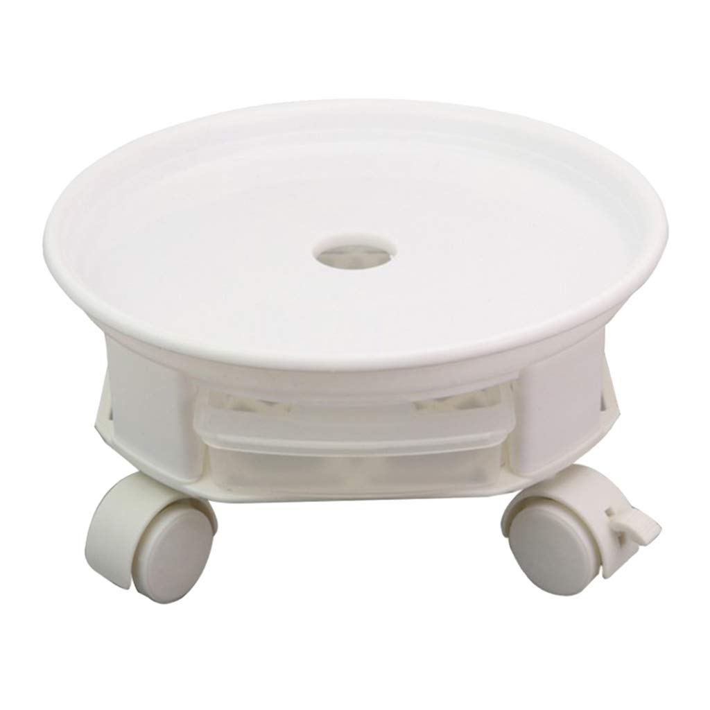 joyMerit Plant Pallet Caddy with Universal Wheels - 27cm White Planter Pot Mover & Dolly Caster for Indoor/Outdoor Gardening, Greenhouse & Nursery Use