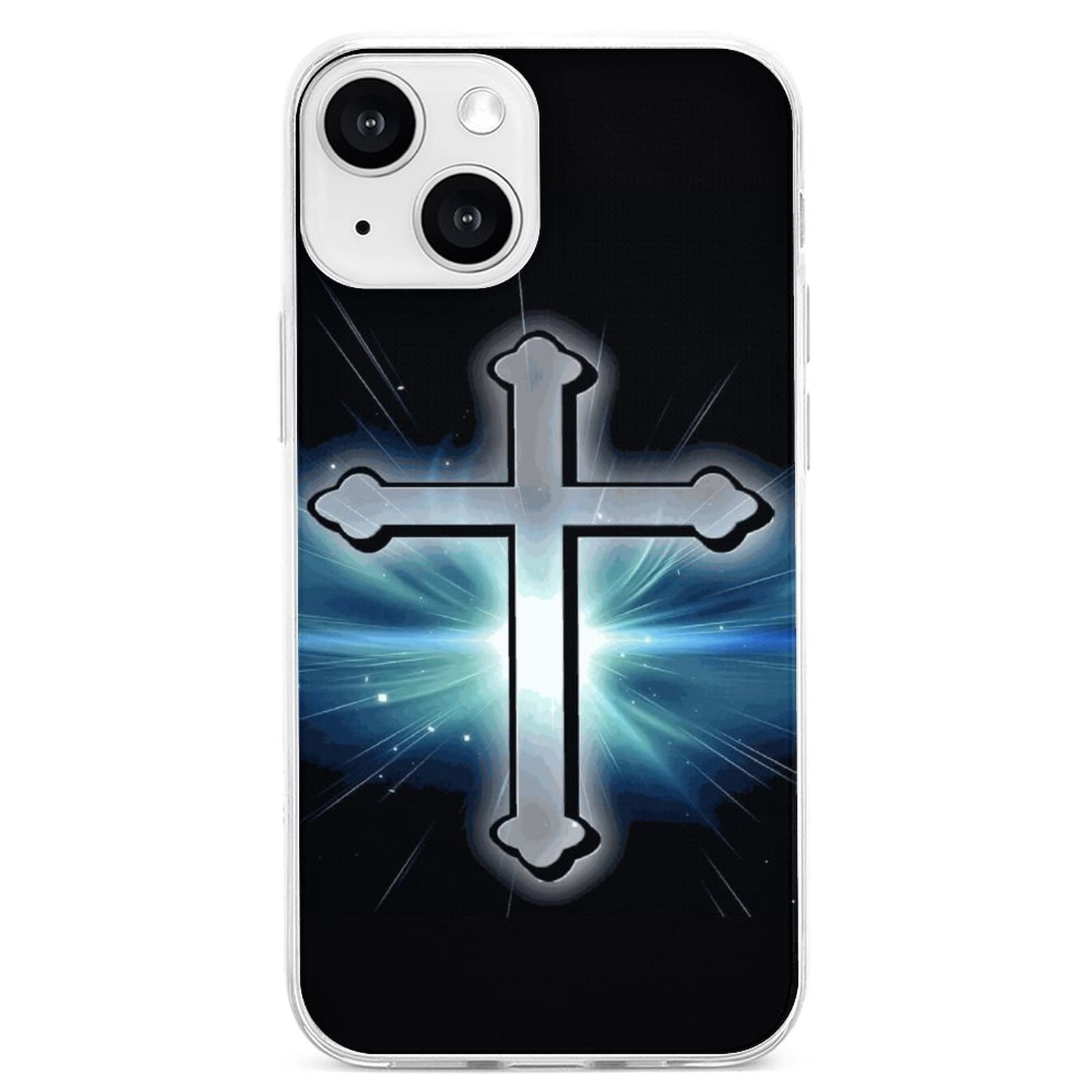 Jesus Cross iPhone 13 Case - Shockproof TPU Protective Cover for iPhone 13 Pro Max/Pro/Mini - Religious Christian Phone Case for Daily Use & Church