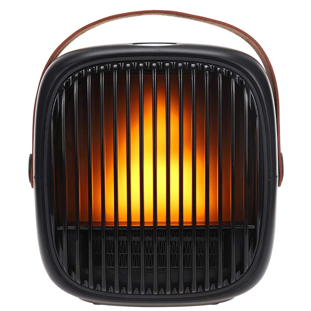 BAOWEI01 800W Portable Space Heater - Adjustable Mini Electric Heater with Thermostat, Carrying Handle & Fan Function for Home, Office, Indoor Use | Perfect for Desks, Bedrooms & Small Spaces (Black)