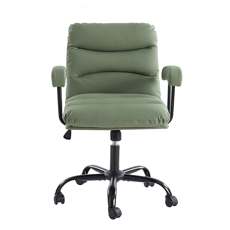 Anselm Modern Ergonomic Faux Leather Office Chair - Adjustable Swivel Desk Chair with Lumbar Support for Home & Office Workspace