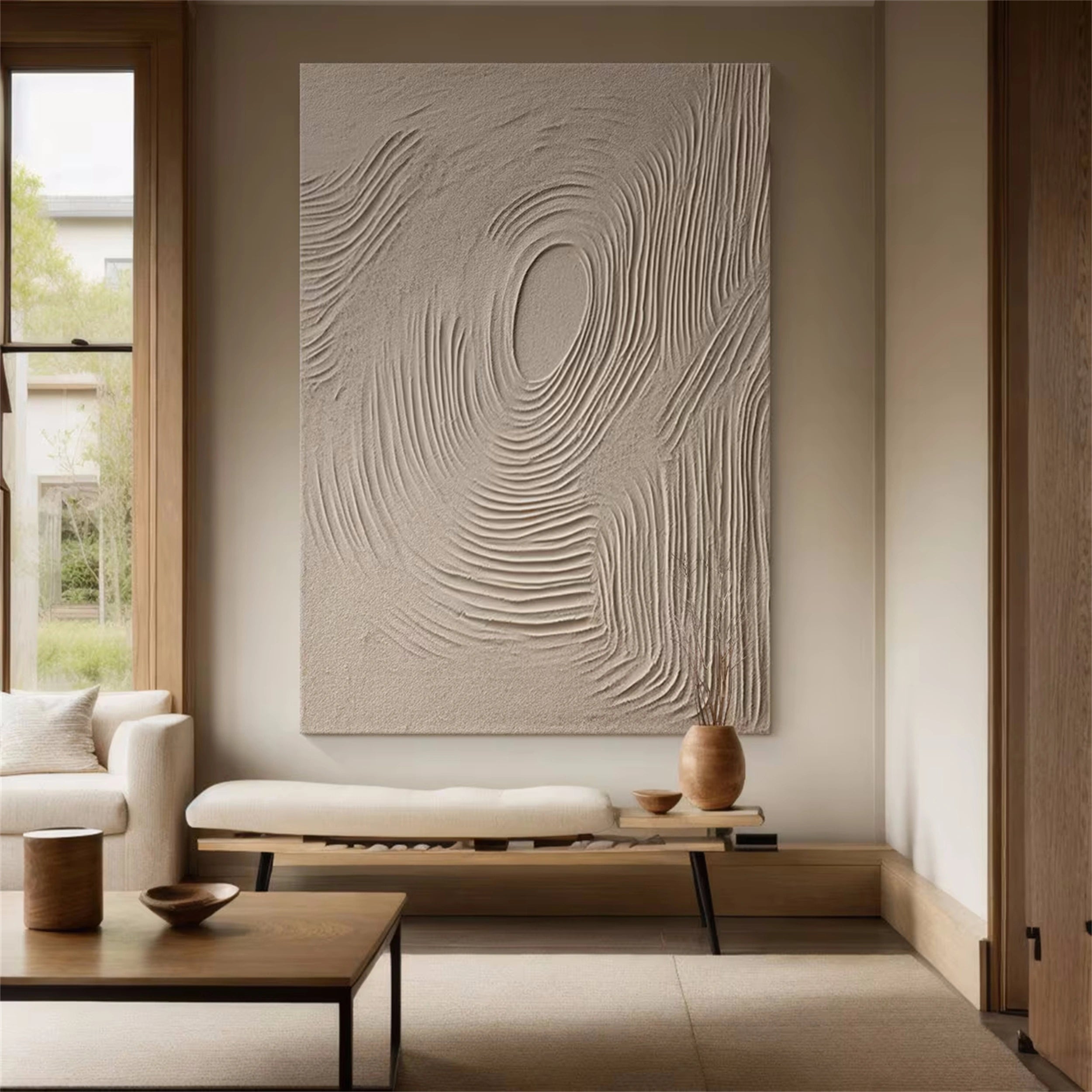 Beige & Brown Abstract Wall Art Print #BB072 - Modern Home Decor for Living Room, Bedroom & Office