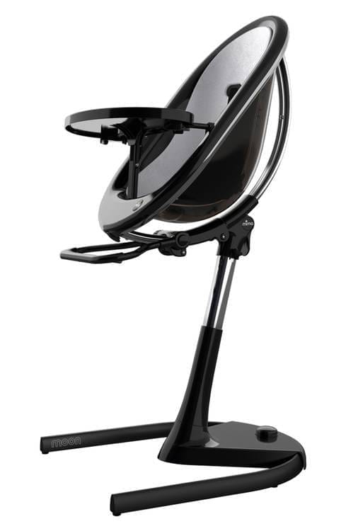 Mima Moon 2G Baby High Chair with Adjustable Height & Removable Tray - Modern Black Base for Safe & Comfortable Feeding - Perfect for Home, Restaurant & Nursery Use