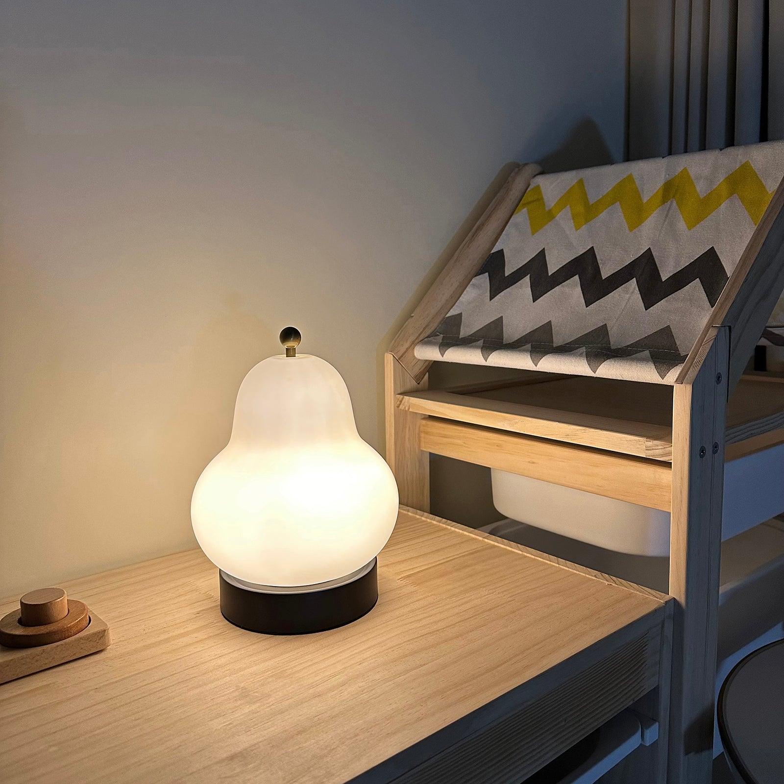 Pear Rechargeable LED Table Lamp with Built-in Battery - Perfect for Bedroom, Office, and Reading Nook Lighting