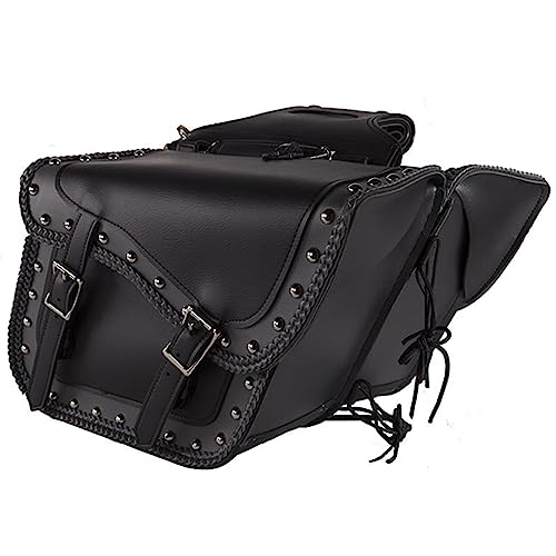Black and Grey 26L Studded & Braided