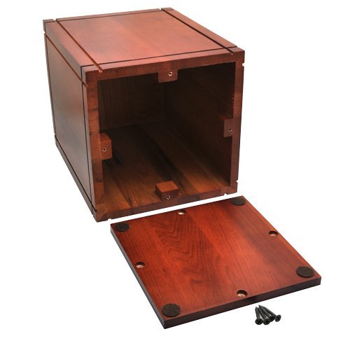 Cherry Finish Grooved Vertical Wood Urn for Ashes - Handcrafted Plain Design - Perfect for Memorials, Home Display & Funeral Services