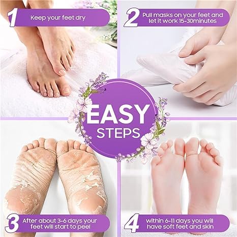 ADBHUTANAND Natural Foot Peeling Mask - Exfoliating Treatment for Dry Skin, Callus & Cracked Heels | Dead Skin Removal | Baby Soft Smooth Feet | 1 Count | Perfect for Pedicures & At-Home Foot Care