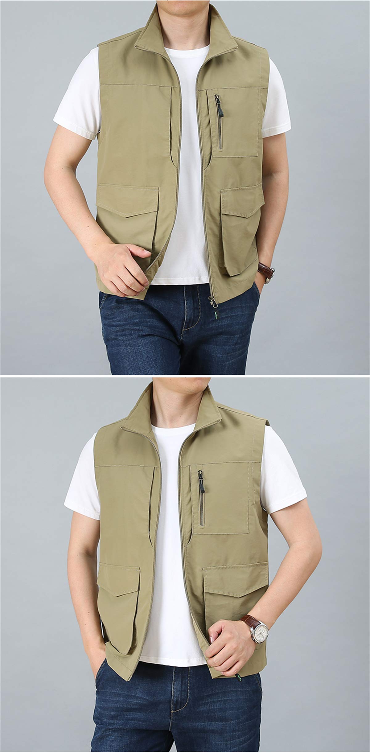 Shanghai Story Men's Quick Dry Outdoor Fishing Vest with Multiple Pockets - Lightweight Summer Work Jacket for Travel, Safari & Outdoor Adventures | Perfect for Hiking, Camping & Fishing Trips