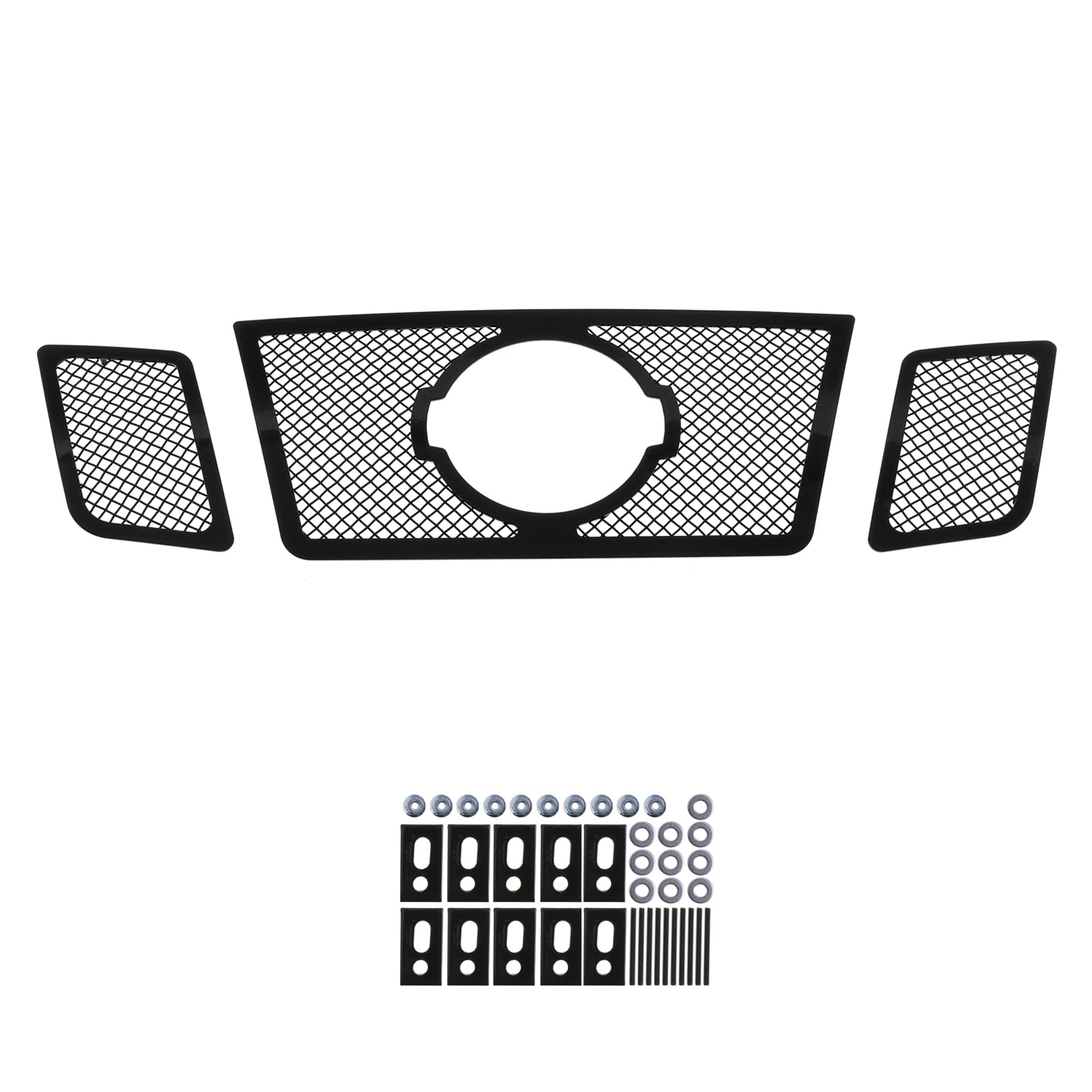 APS Compatible with Nissan Frontier 2009-2021 Main Upper Stainless Steel Black Mesh Front Grill Grille Insert N76641H - Upgrade Your Truck's Style & Protection for Off-Road Adventures