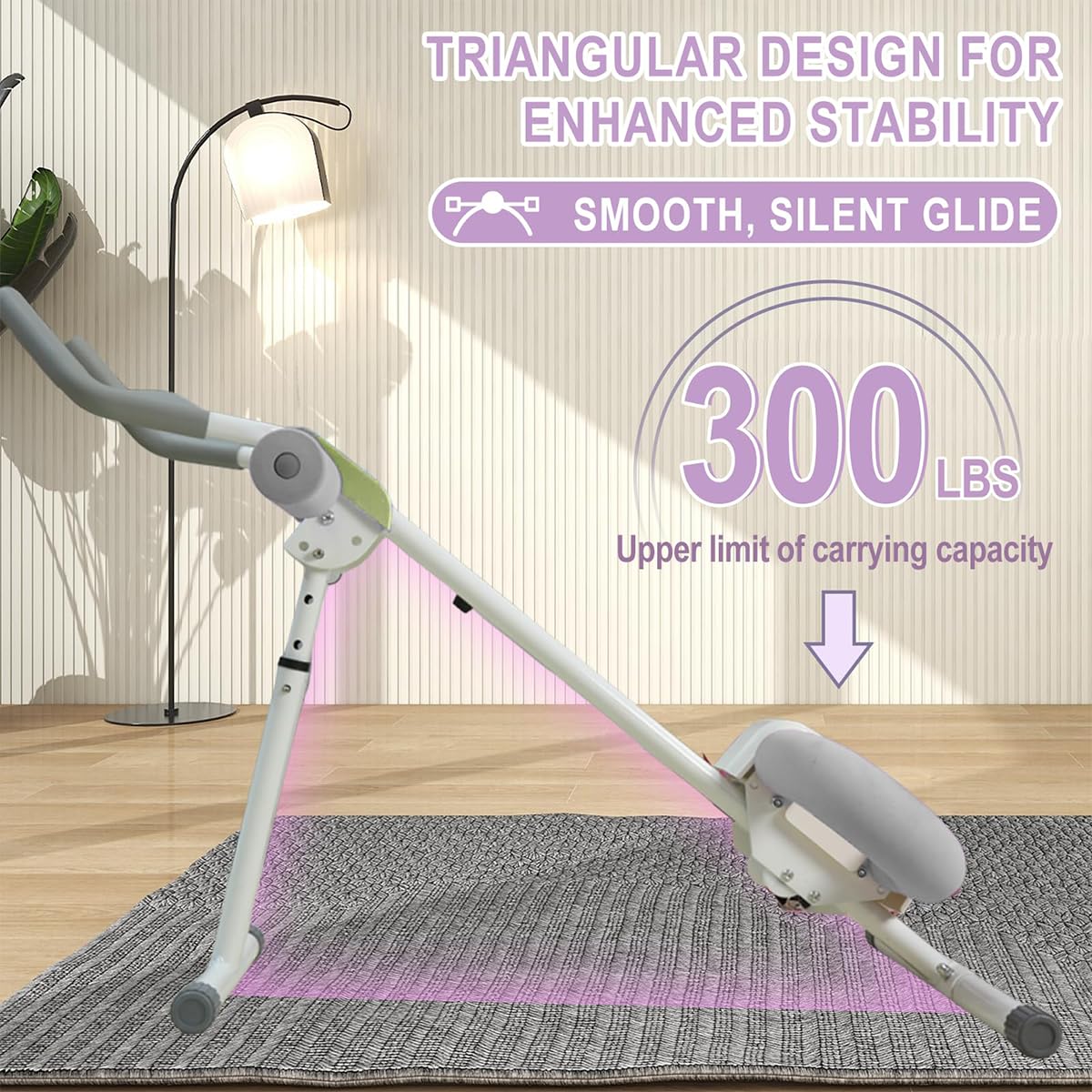 Adjustable Ab Machine for Home Gym - Foldable Abdominal Trainer with LCD Monitor for Core & Stomach Workout | Perfect for Home Fitness, Office Exercise & Small Spaces