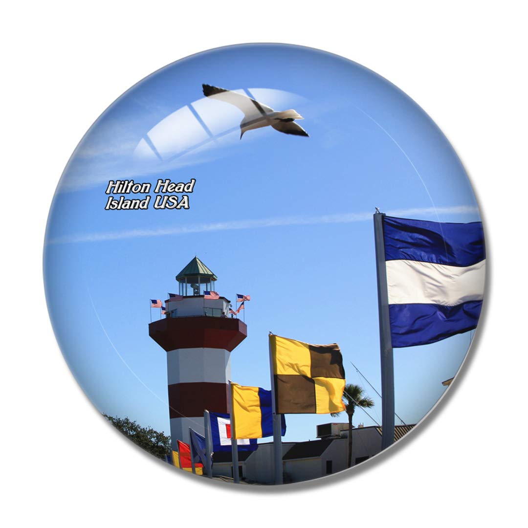 Hilton Head Island 3D Refrigerator Magnet - Crystal Glass Souvenir for Whiteboard & Fridge - Perfect for Travel Memories & Home Decor