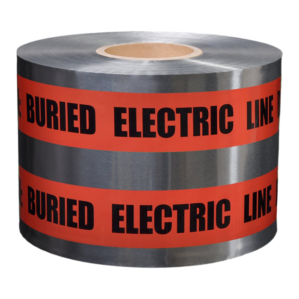 Presco Underground Detectable Warning Tape - 6 Inch x 1000 Feet, Purple with Black Printed 