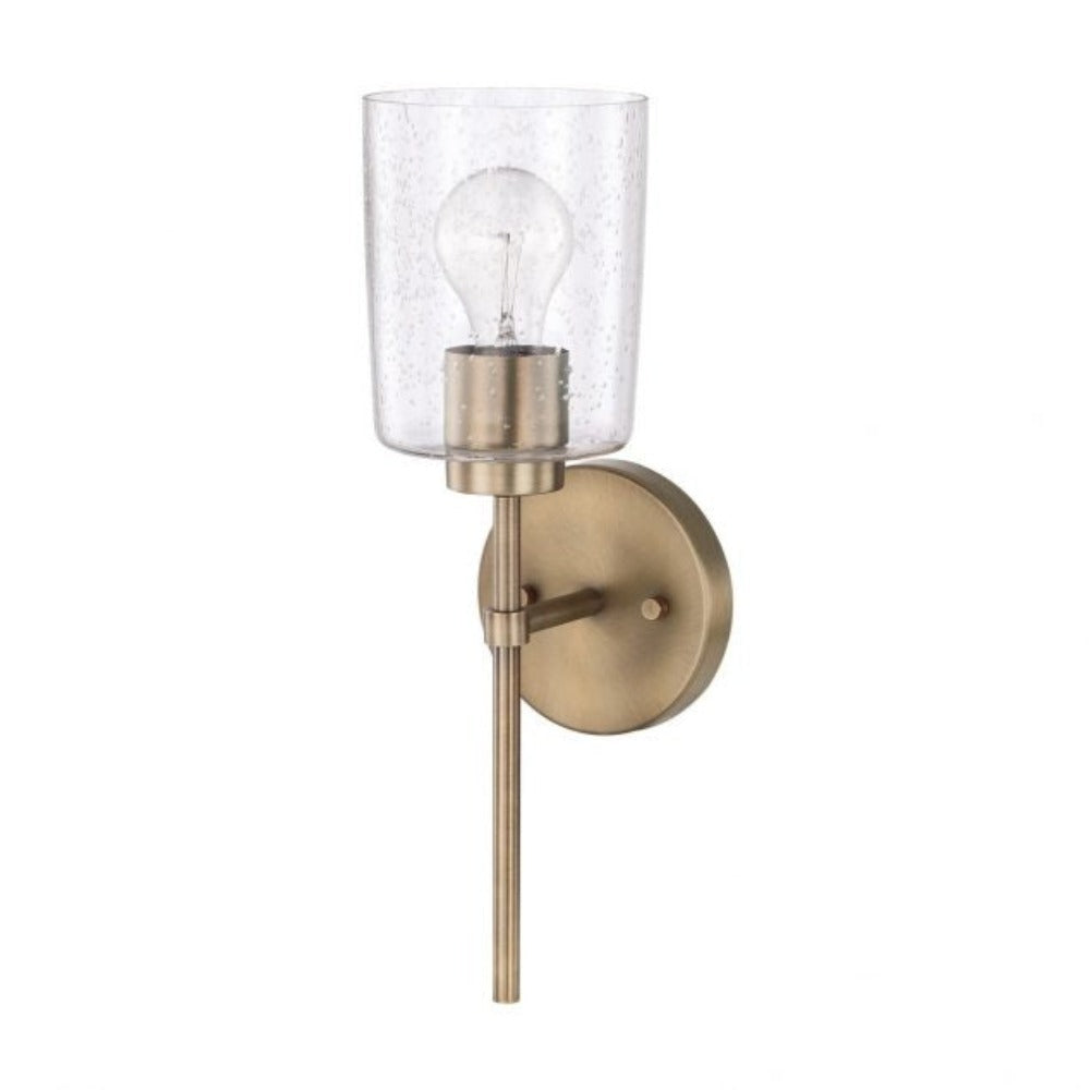 Balboa Sconce Brass Wall Light - Vintage Brass Finish Wall Sconce for Bedroom, Living Room & Hallway Lighting
