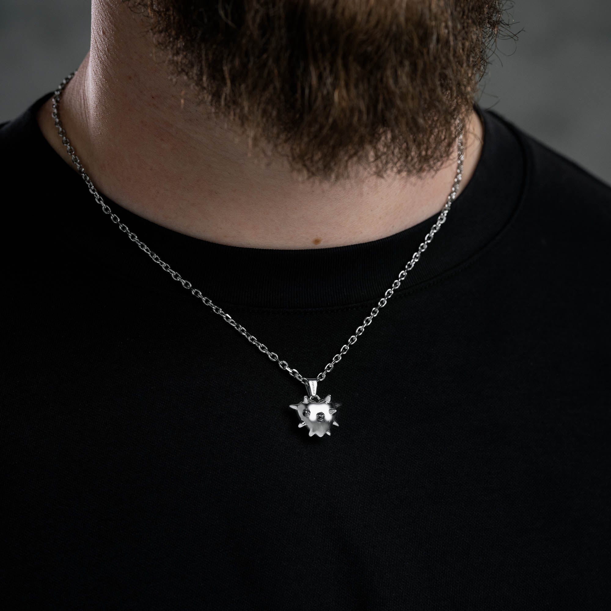 Mini Love Hurts Spiked Heart Pendant Necklace - Gothic Punk Jewelry for Women, Stainless Steel Choker with Black Enamel - Perfect for Valentine's Day, Anniversary, and Alternative Fashion Lovers