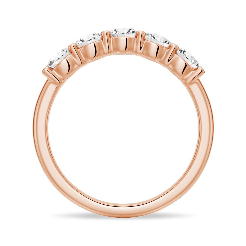 4.5mm 5 Stone Shared Prong Moissanite Anniversary Band Ring for Women - Durable Wedding, Engagement & Promise Ring - Perfect Gift for Anniversary, Valentine's Day & Special Occasions