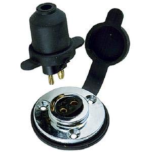 Perko 1190DP0CHR Waterproof Deck Electrical Connection - Marine Grade Watertight Electrical Connector for Boats, Yachts & Marine Applications