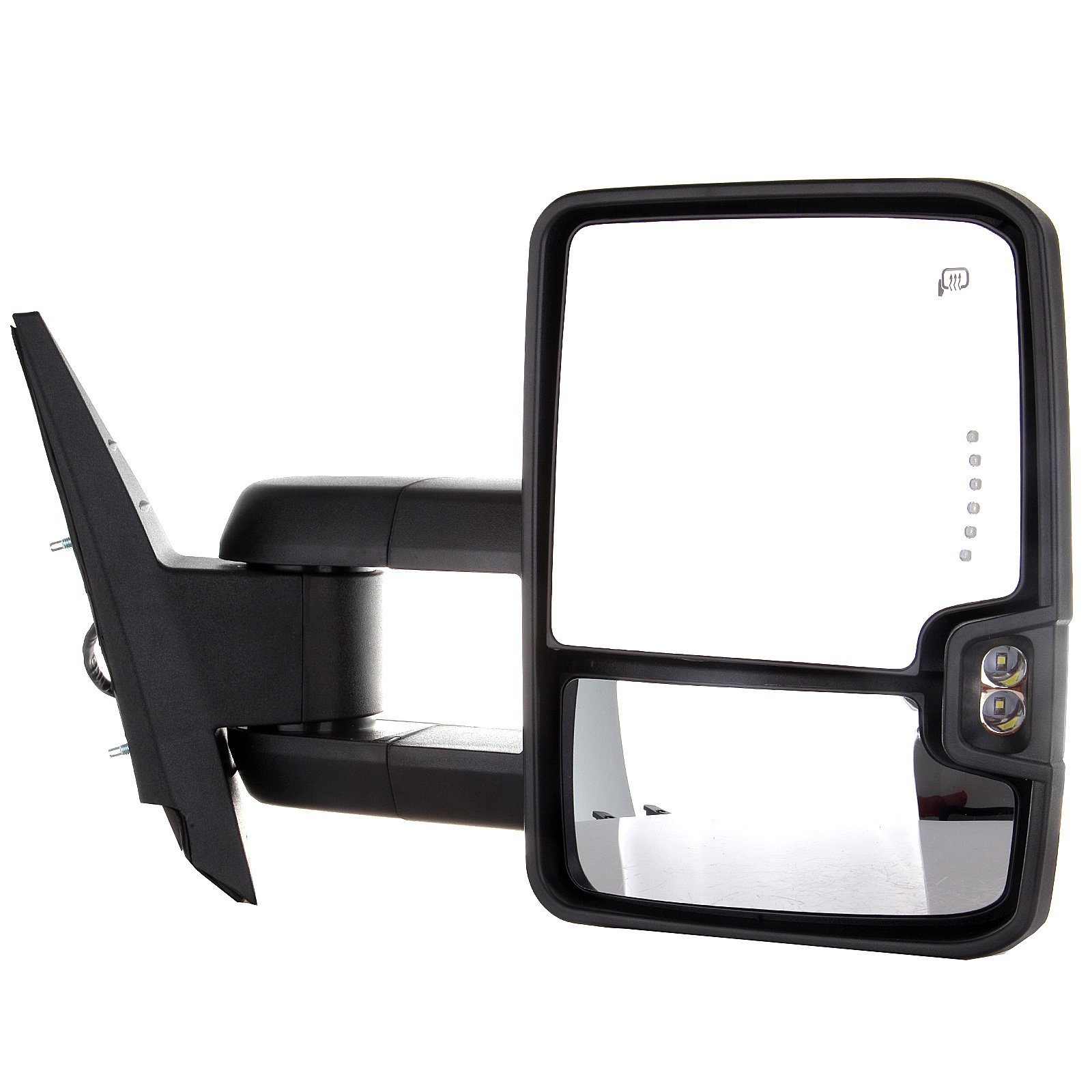 GMC Sierra 2008-2013 & 2014-2019 2500HD 3500HD Power Heated Turn Signal Towing Mirrors - Chrome Housing Rearview Side Mirrors for Enhanced Visibility and Safety While Towing Trailers or Campers