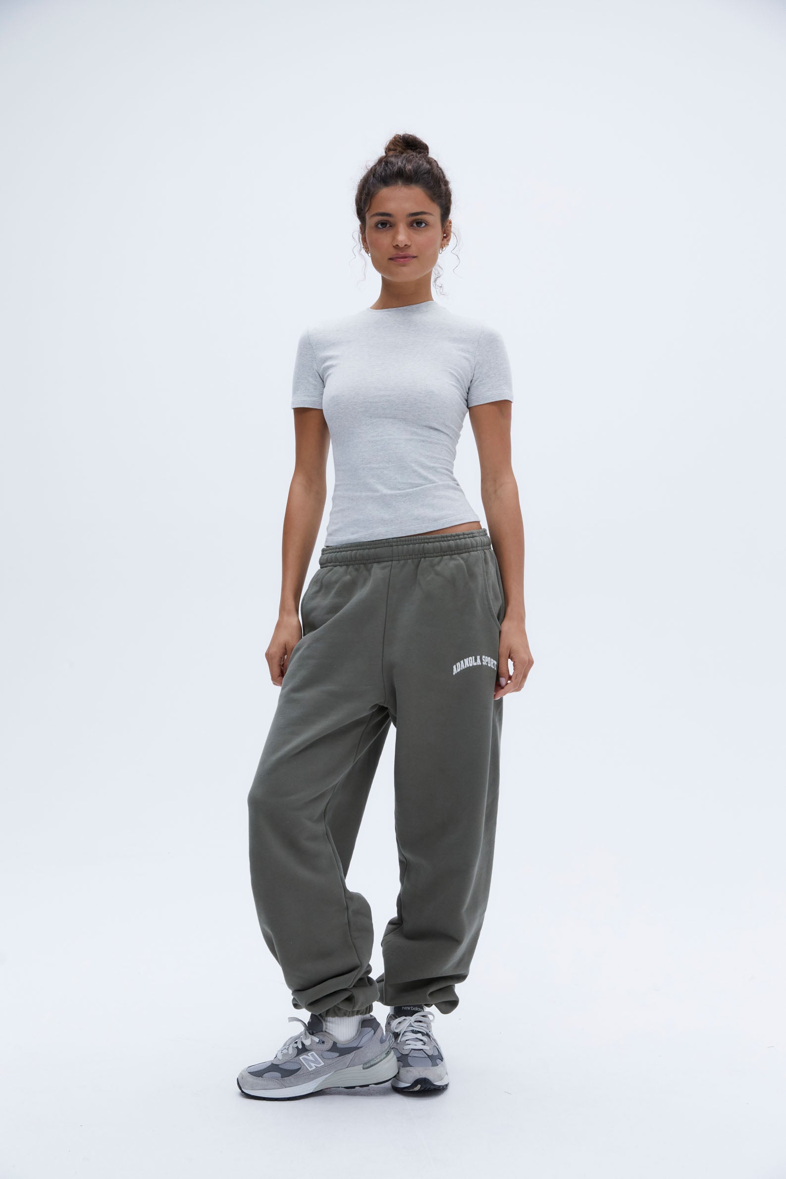 AS Women's High-Waisted Sweatpants - Soft Olive Green Joggers for Lounge, Yoga & Running - Comfortable Casual Pants