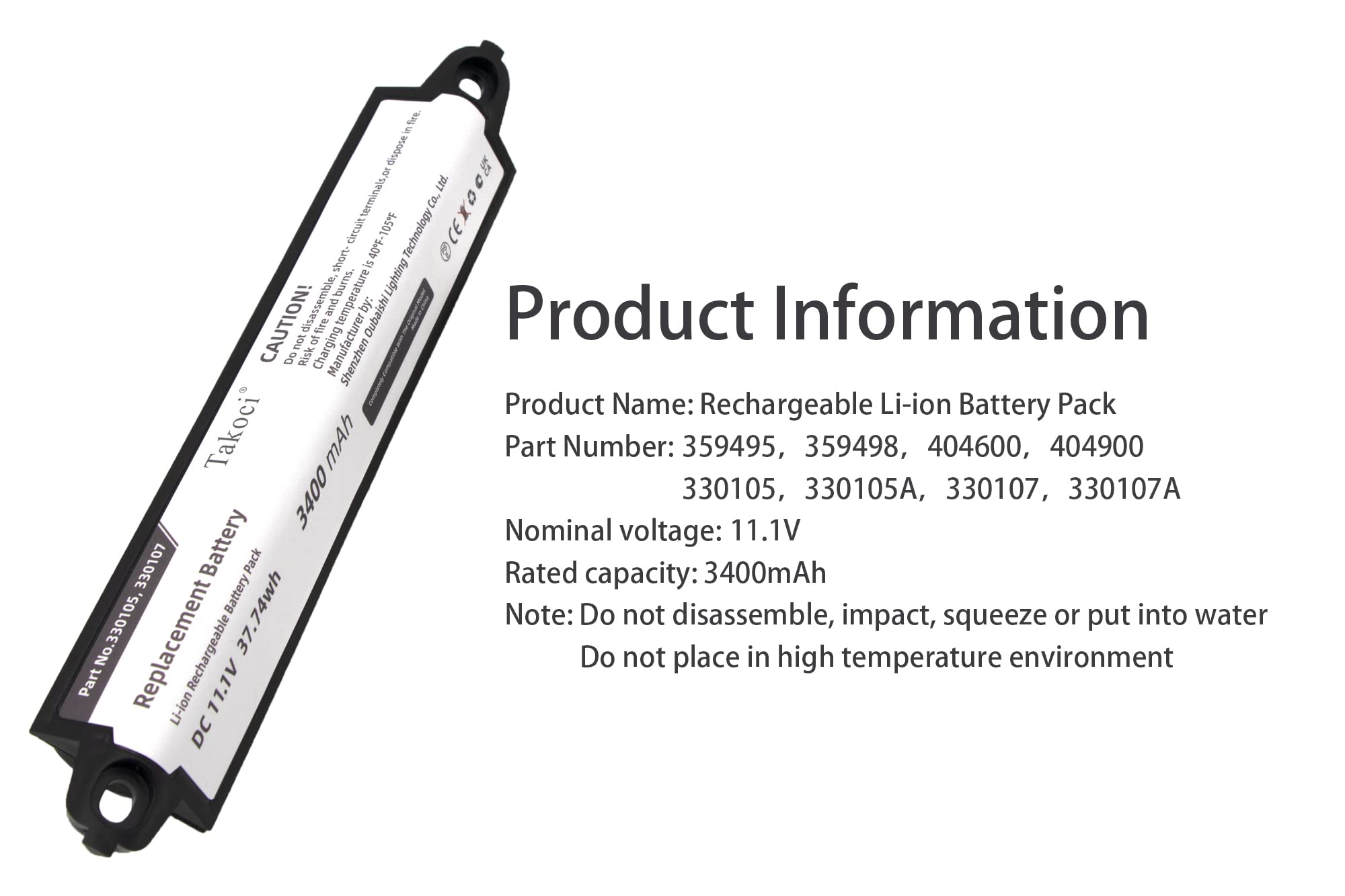 3400mAh Replacement Battery for Bose SoundLink 2 Wireless Bluetooth Speaker - Compatible with Part Numbers 330107, 359495, 330107A - Perfect for Home, Office & Outdoor Use