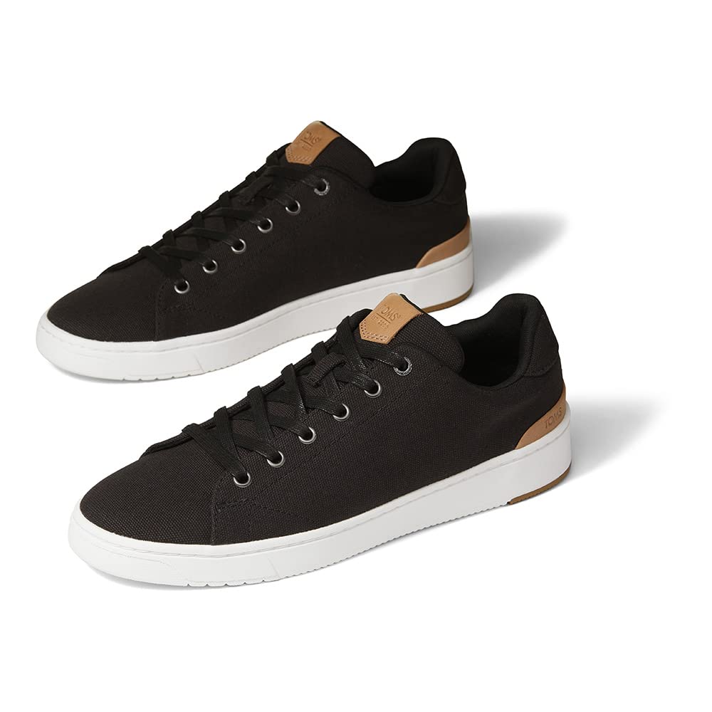TOMS Men's Travel Lite Low Lace-Up Sneakers - Comfortable Casual Walking Shoes for Men - Black | Perfect for Travel, Work & Everyday Wear