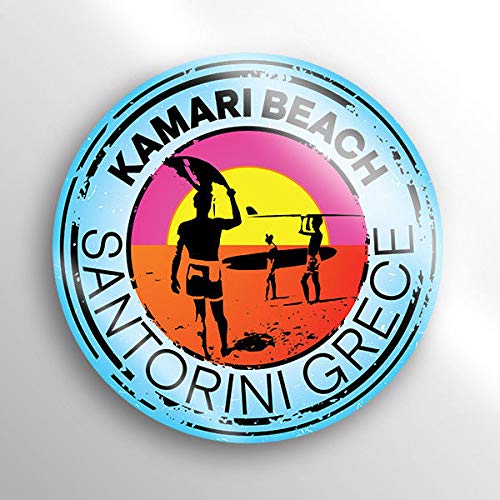 Magnet Kamari Beach Santorini Greece Waterproof Vinyl Decal Sticker - 5