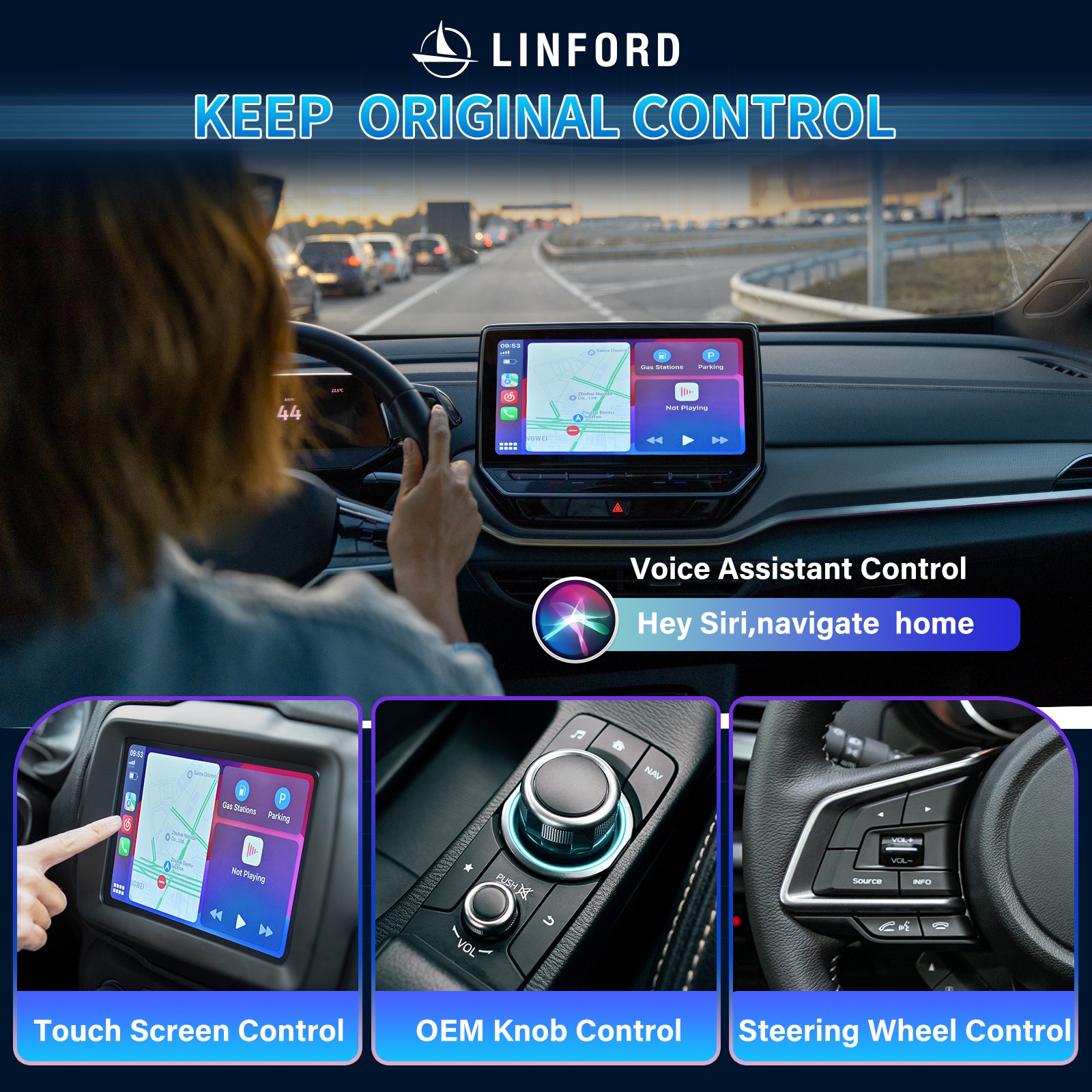 LINFORD Wireless CarPlay Adapter for iPhone - Fast & Stable Bluetooth Auto Connect - Plug & Play - Seamless Apple CarPlay Integration - Perfect for Commuting, Road Trips & Hands-Free Driving