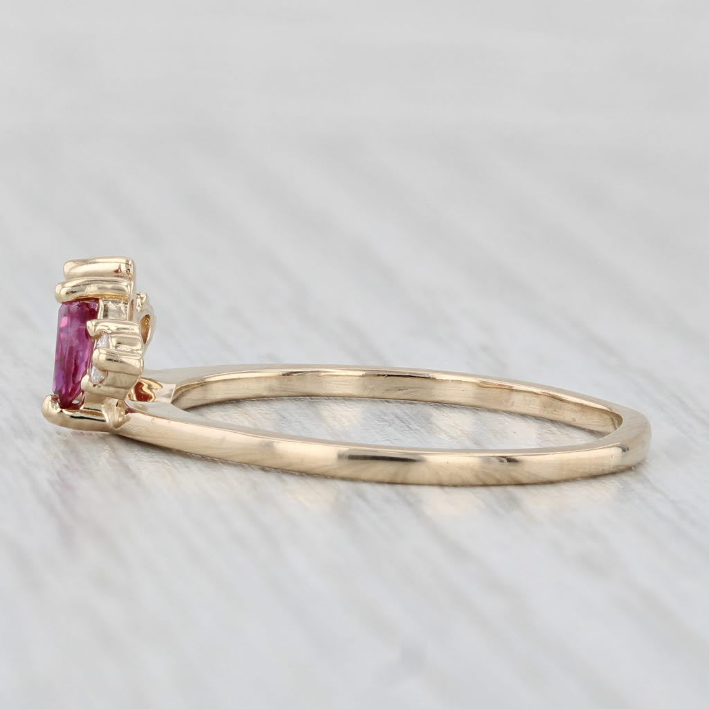 0.45ctw Natural Ruby & Diamond Ring Enhancer Guard - 14k Yellow Gold Wedding Band Size 9.5 - Perfect for Bridal Jewelry, Anniversary Gifts & Special Occasions