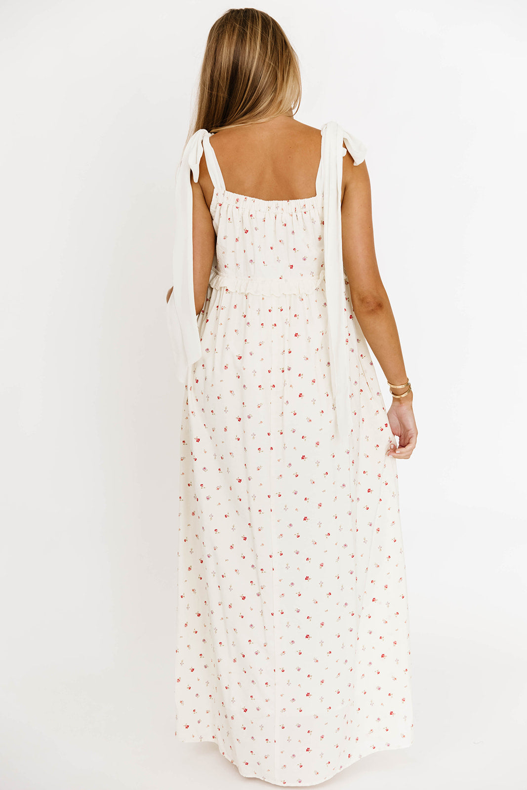 Ellery Women's Floral Maxi Dress with Bow Straps - Bump Friendly Maternity Dress for Pregnancy, Nursing & Postpartum - Perfect for Baby Showers, Weddings & Summer Vacations