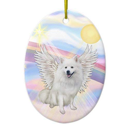 Mars Secret Clouds - American Eskimo Dog Ceramic Christmas Ornaments, Double-Sided Holiday Tree Decor (3 Inch Hanging) - Perfect for Xmas Tree, Gift Exchange & Winter Home Decor