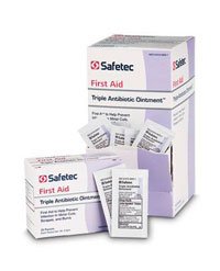 SAFETEC 53210 Triple Antibiotic Ointment, 0.9g per Tube, 144 Tubes per Box (12 Boxes per Case) - First Aid Wound Care for Cuts, Scrapes, and Burns at Home, Work, or Outdoor Activities