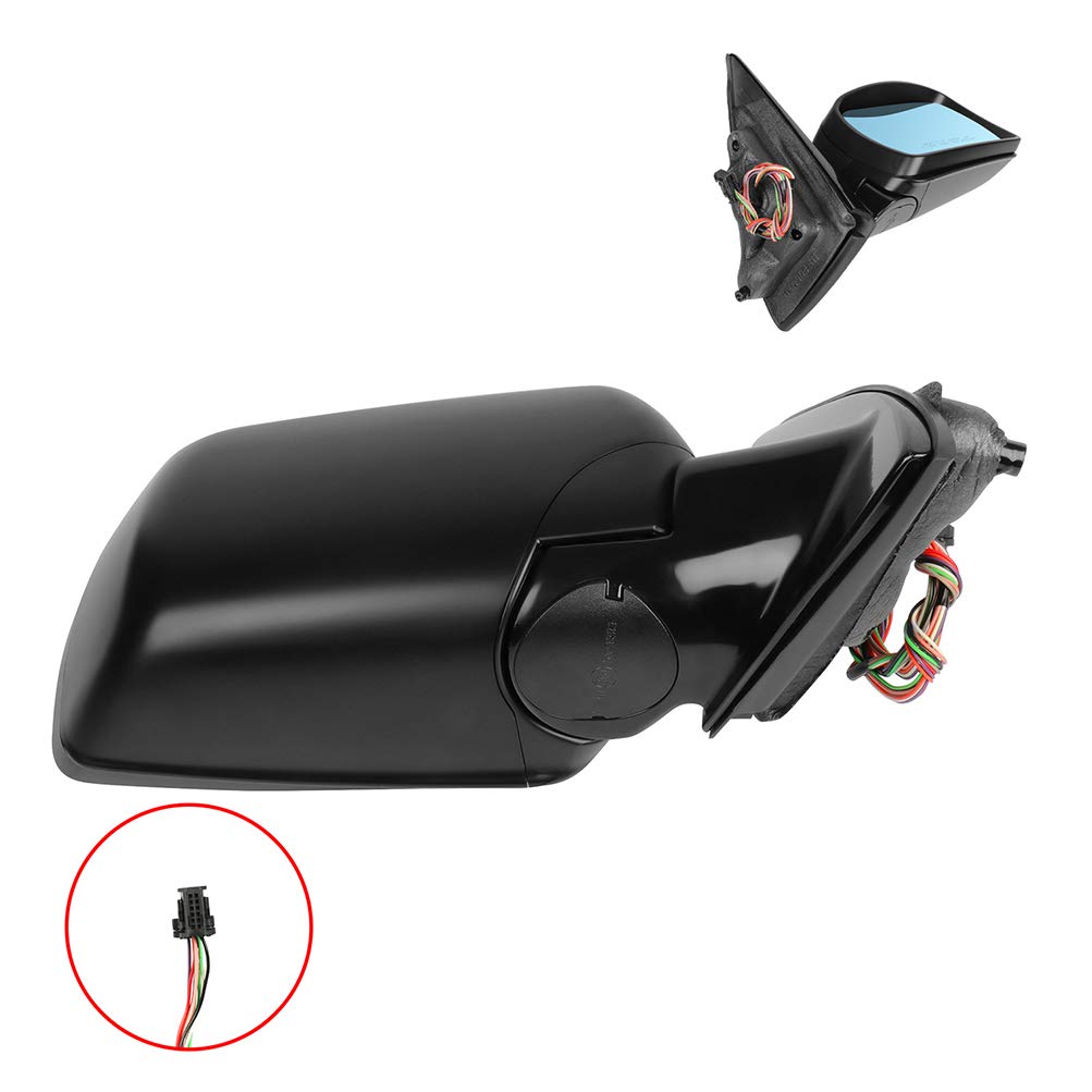 Black Power-Adjustable Passenger Side Mirror Replacement for 2000-2006 BMW X5 - Smooth Exterior Design (Part #51167039898-PFM) - Perfect for Parking & Lane Changes